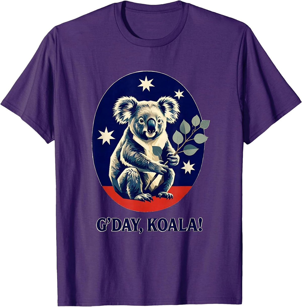 G'Day, Koala! Australian Wildlife Souvenir National Pride T-Shirt - Purple