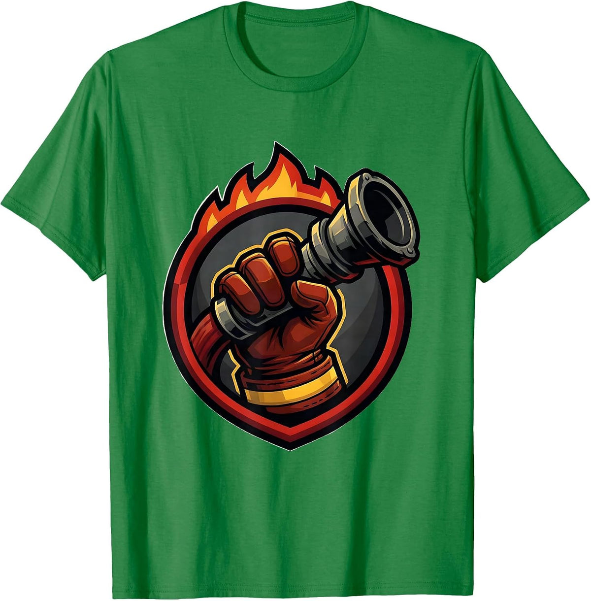 Men's Firefighter Grip Fire Hose Nozzle Graphic T-Shirt - Kelly Green