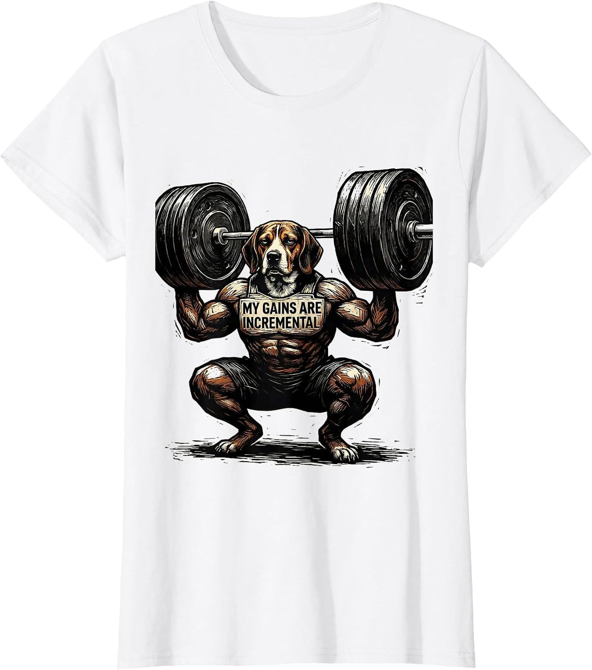 Women's My Gains Are Incremental Funny Gym Weightlifting Workout T-Shirt - White