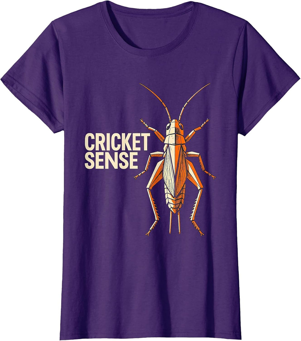 Women's Cricket Sense Stencil Bug Collector Entomology Humor Novelty T-Shirt - Purple