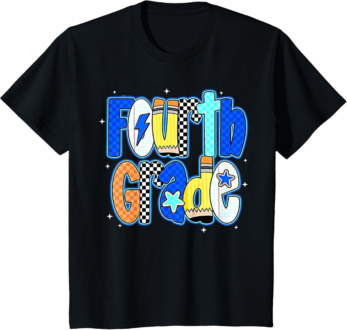 Back to School Hello Fourth Grade Team 4th Grade Boy Girl T-Shirt - Black