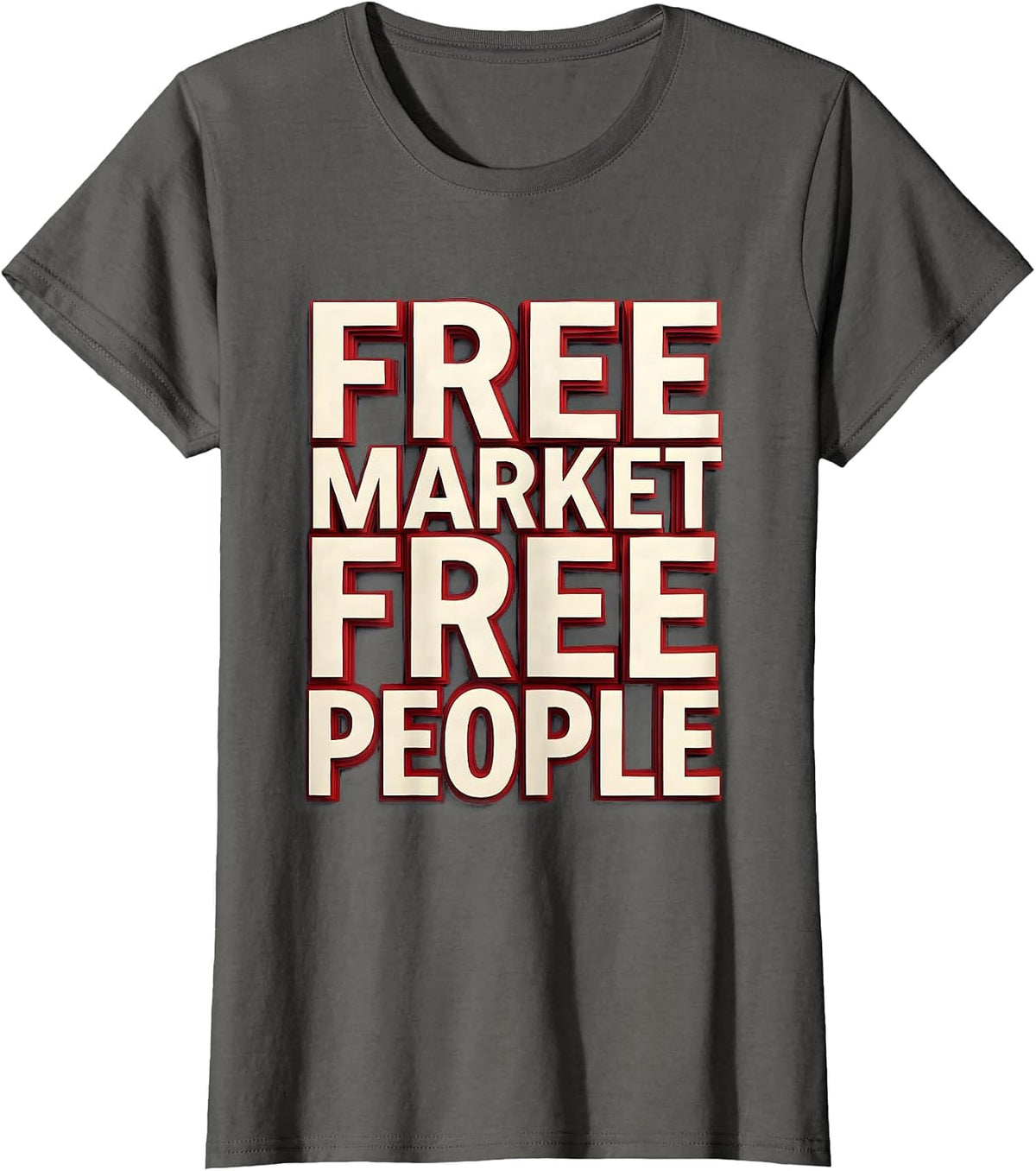Women's Free Market Free People Republican Design T-Shirt - Asphalt Grey