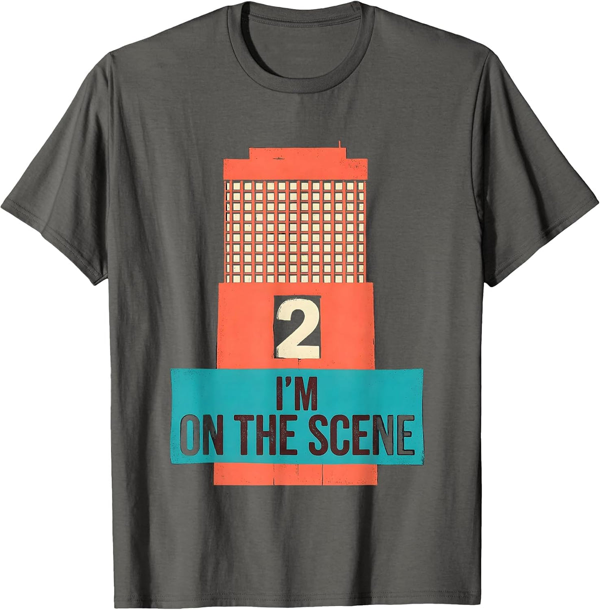 Men's On The Scene I'm 2 Midcentury Modern Firefighter Kids T-Shirt - Asphalt Grey