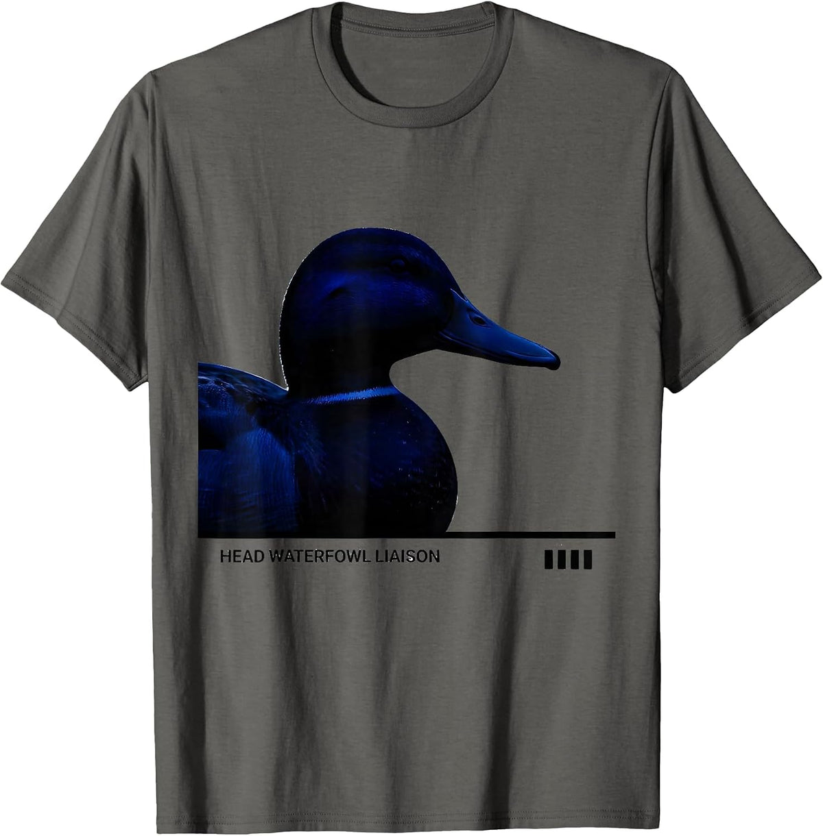 Men's Head Waterfowl Liaison Funny Duck Hunter Hunting Dad Gift T-Shirt - Asphalt Grey