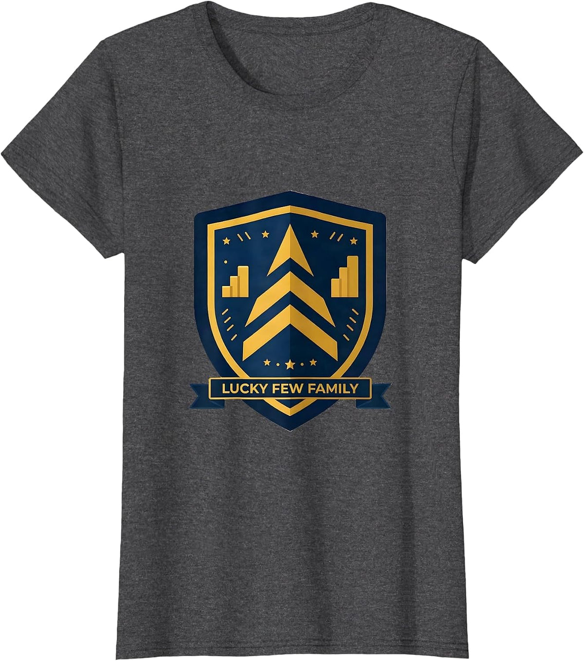 Women's Lucky Few Family Down Syndrome Awareness Mom Family Support T-Shirt - Dark Heather Grey