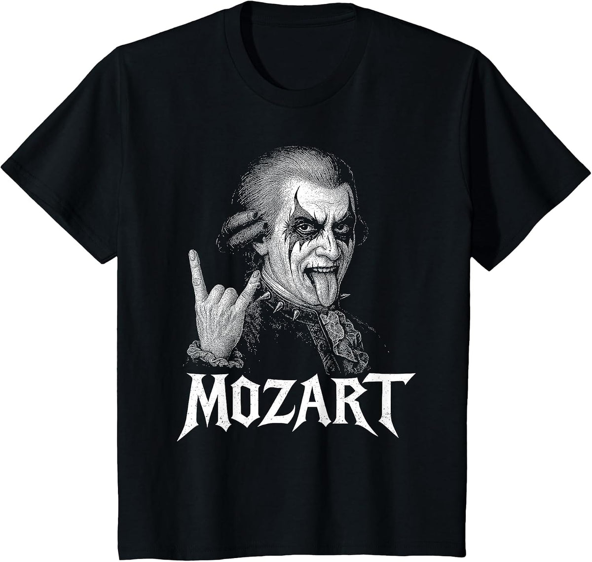 Classical Composer Mozart Music Death Metal Corpse Paint T-Shirt - Black