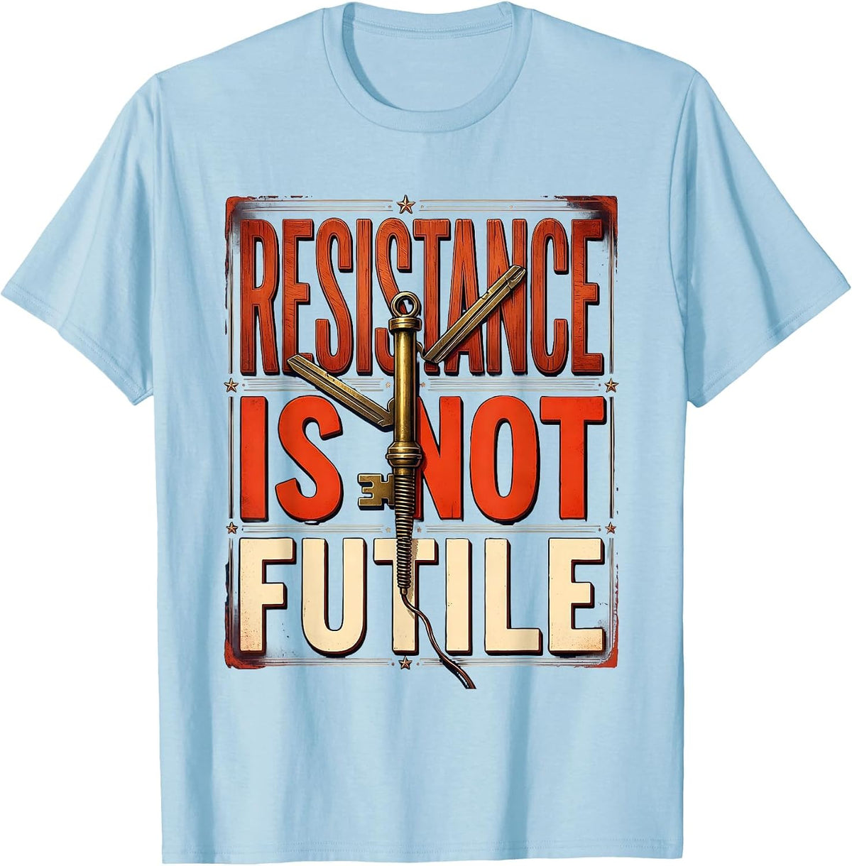 Men's Resistance Is Not Futile Funny Ham Radio Operator Nerdy T-Shirt - Baby Blue