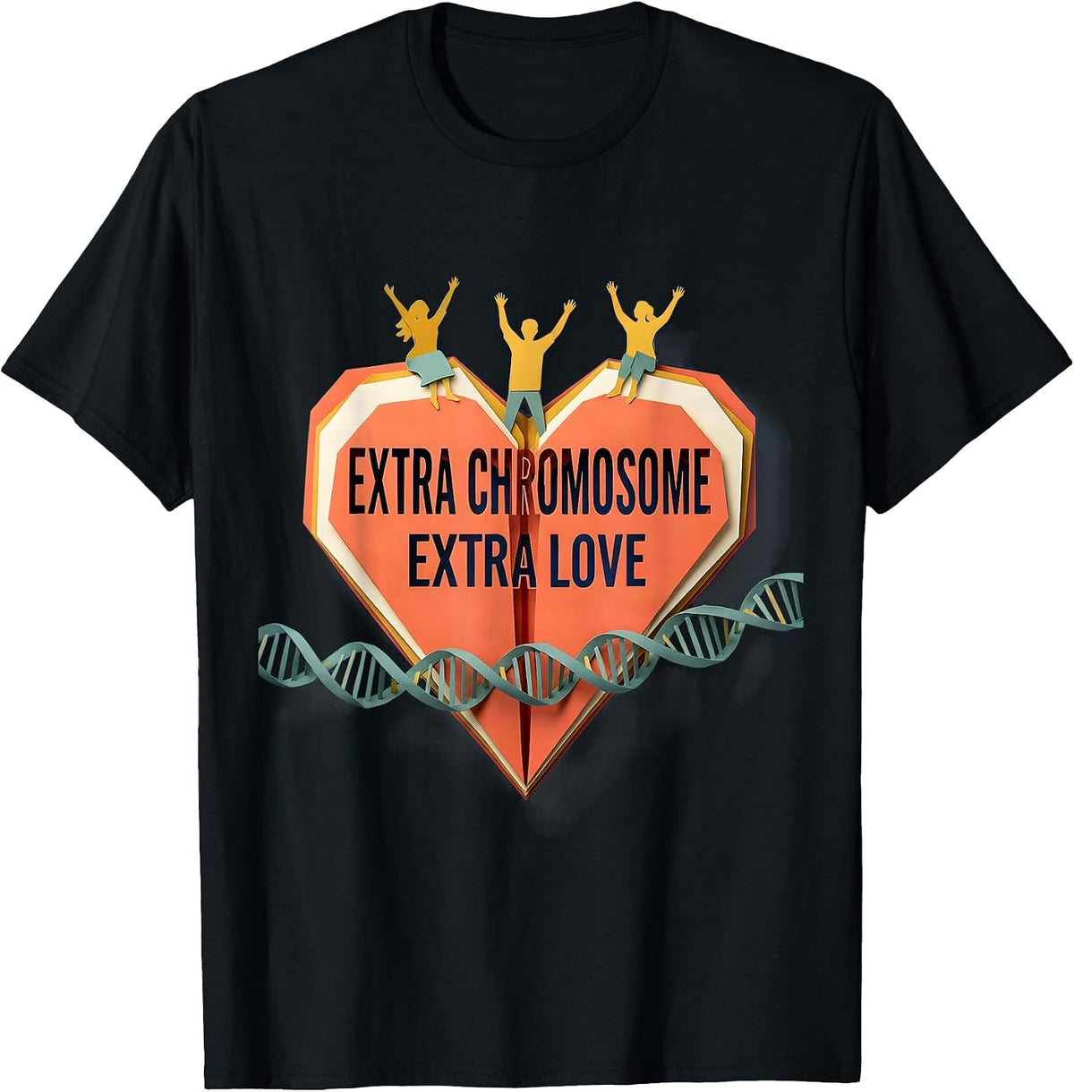Men's Extra Chromosome Extra Love Down Syndrome Awareness T-Shirt - Black