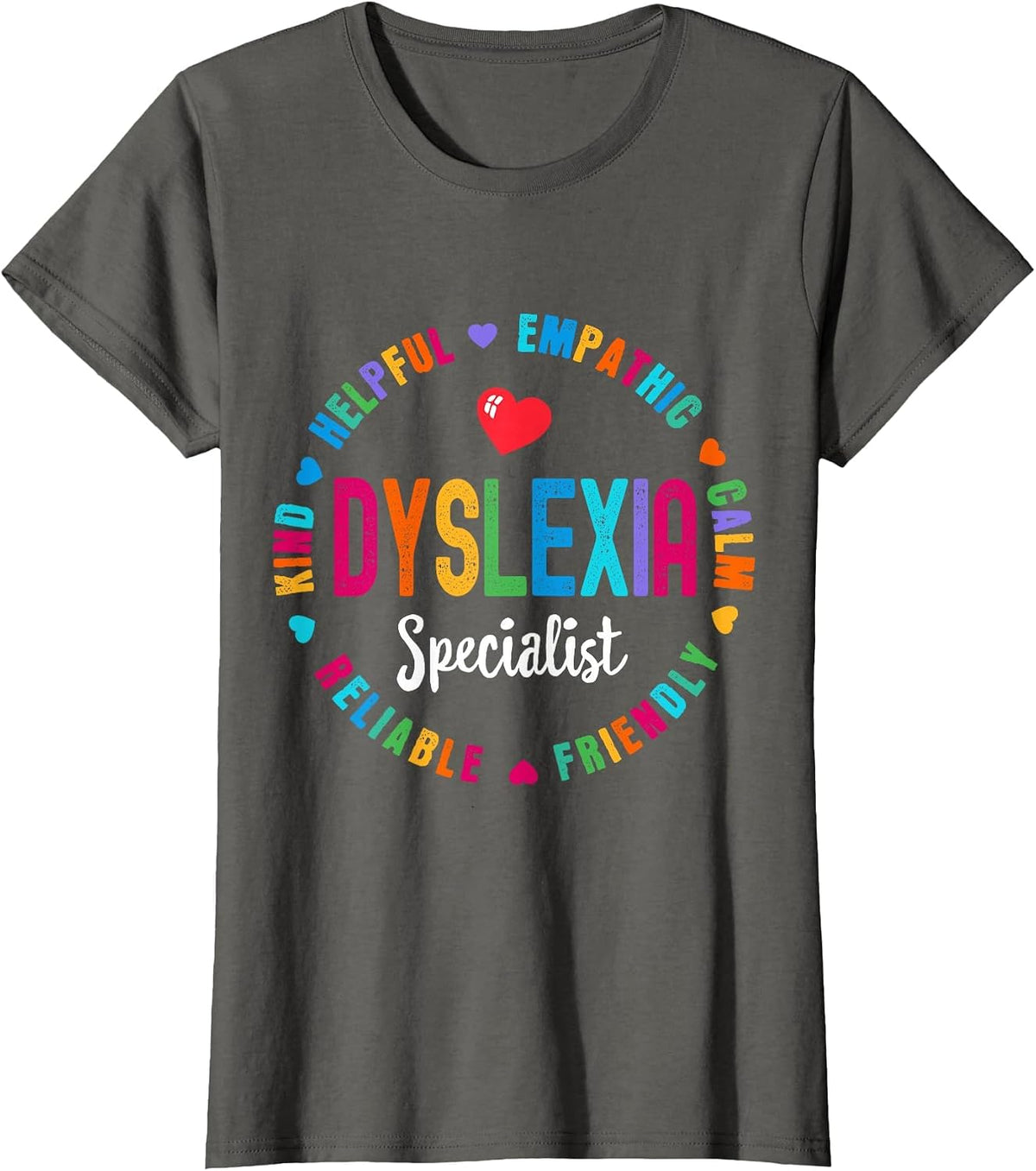 School Support Dyslexia Specialist Teacher Squad Reading T-Shirt - Asphalt Grey