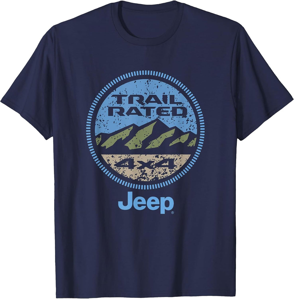 Jeep Trail Rated Badge | Jeep Off Road | Officially Licensed T-Shirt - Navy Blue
