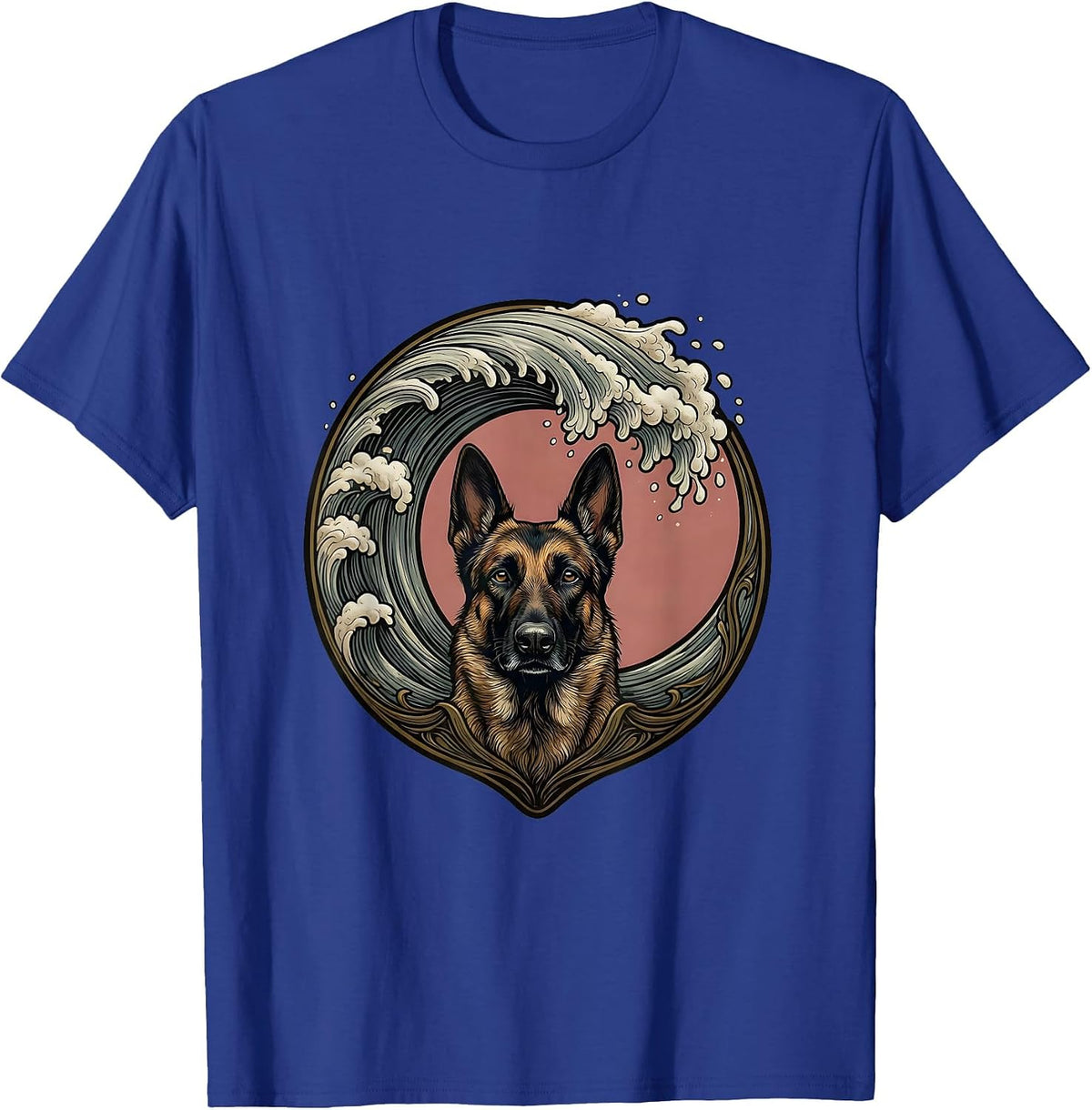 Belgian Malinois Art Nouveau Pet Lover Novelty Humor T-Shirt - Royal Blue