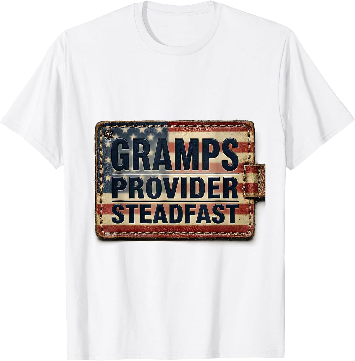 Men's Gramps Provider Steadfast Vintage Patriotic Grandpa Father's T-Shirt - White