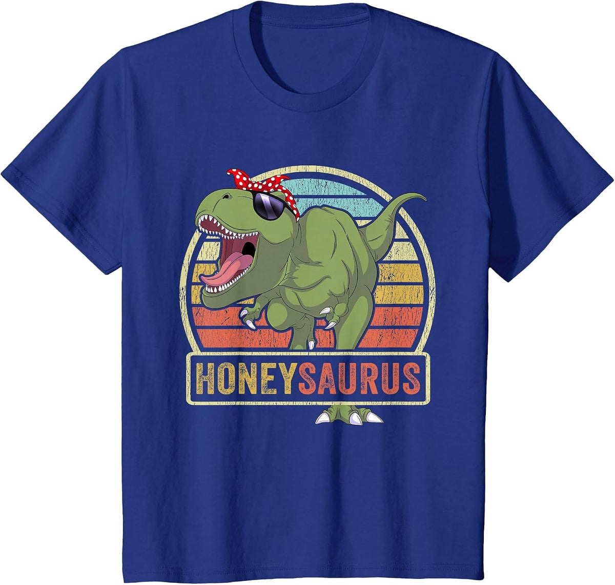 Honeysaurus Dinosaur Honey Saurus Family Matching T-Shirt - Royal Blue