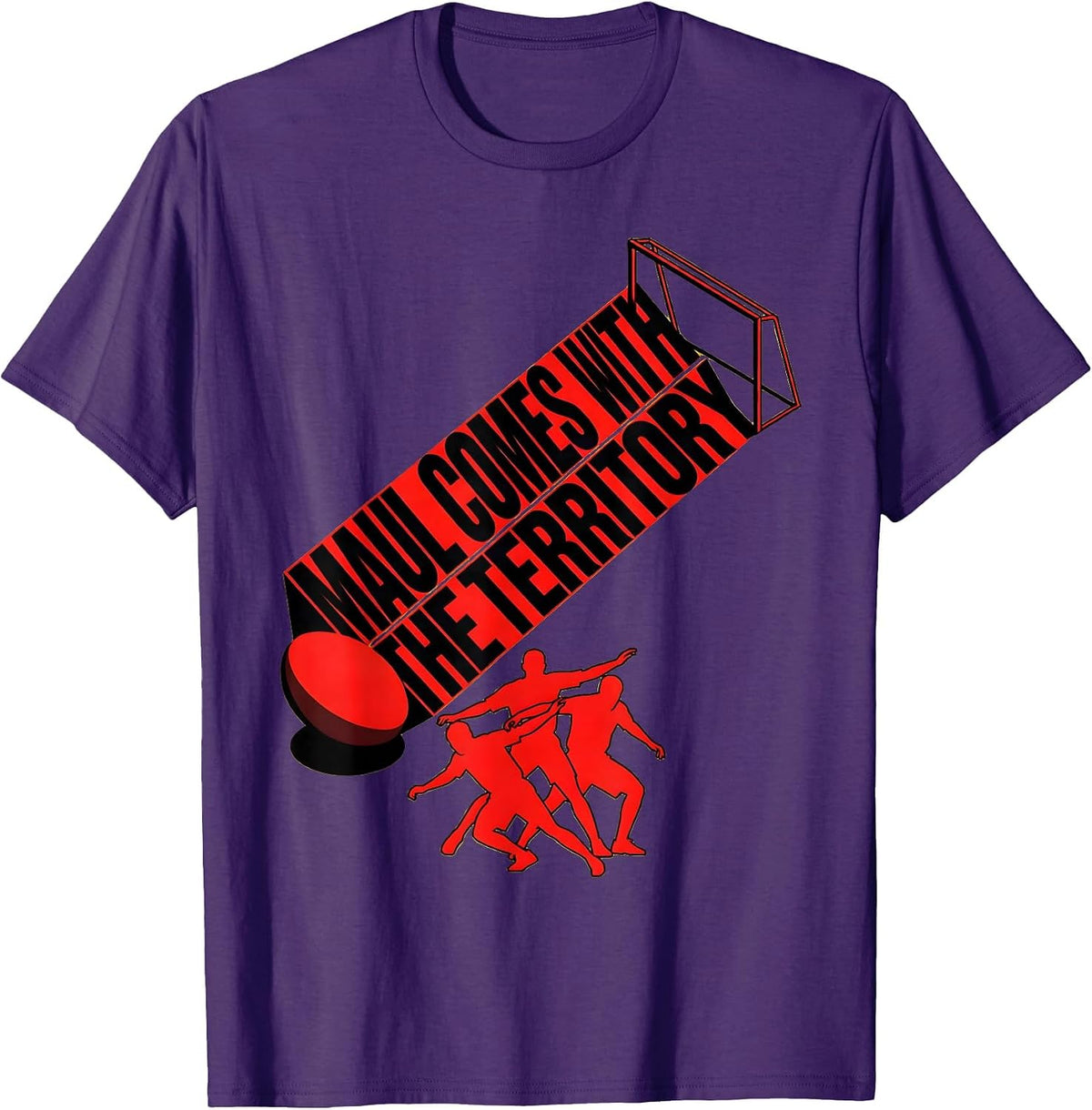 Maul Comes With The Territory Vintage Rugby Player Humor T-Shirt - Purple