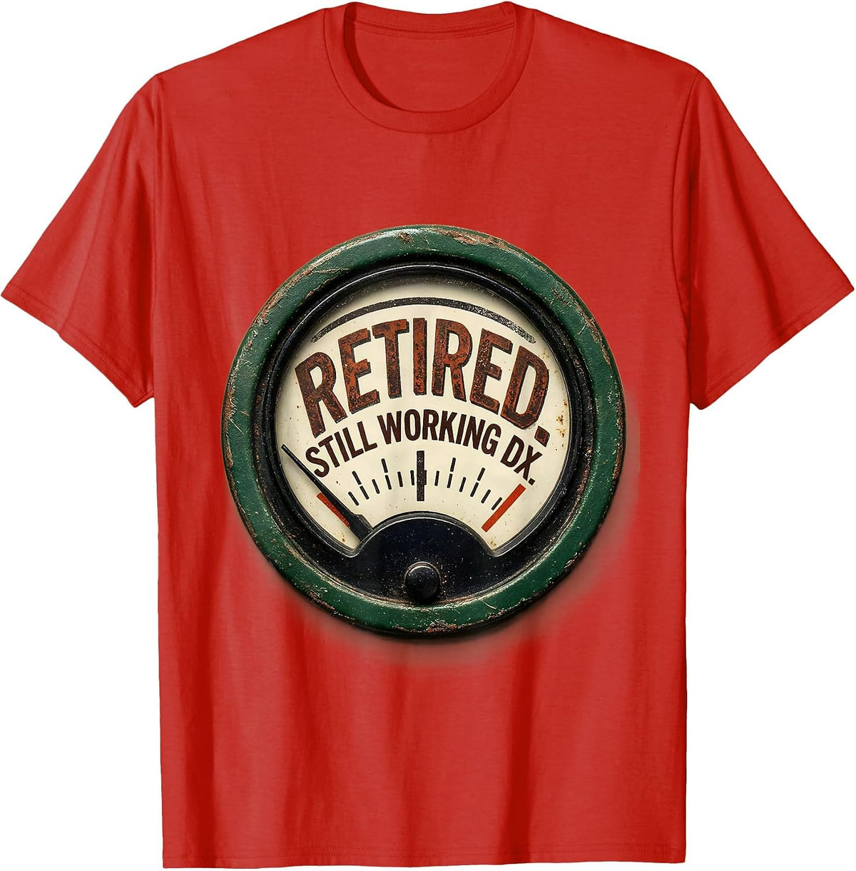 Men's Retired Still Working DX Vintage Ham Radio Operator Hobby T-Shirt - Red