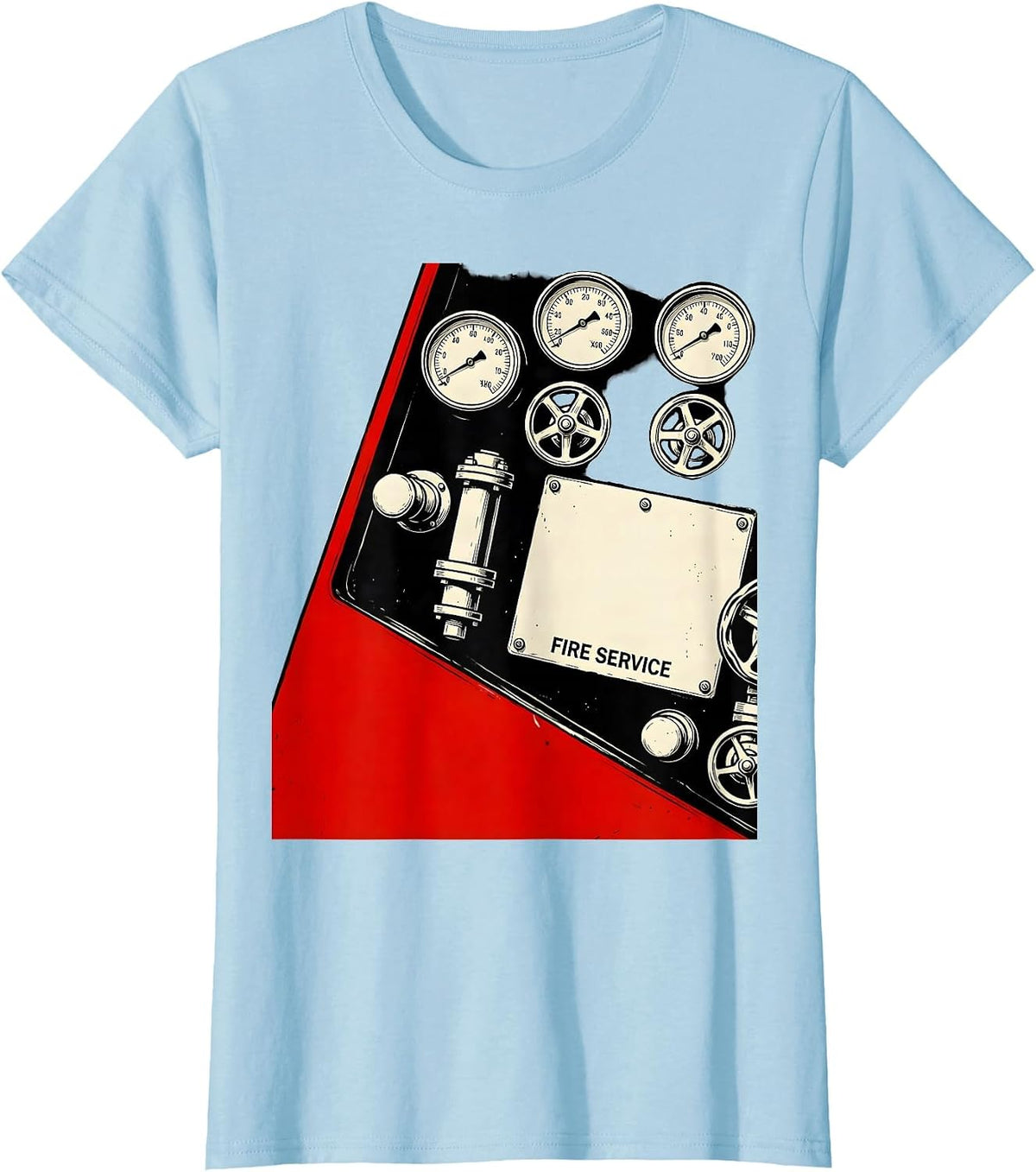 Women's Fire Service Constructivist Firefighter Humor Fireman Pride T-Shirt - Baby Blue