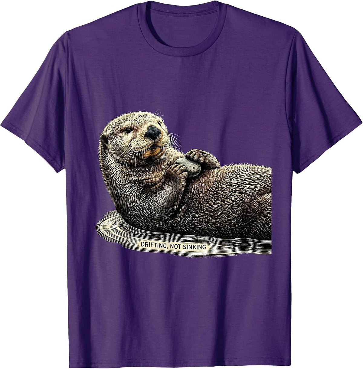 Men's Drifting Not Sinking Funny Sea Otter Lover Humor Gift T-Shirt - Purple