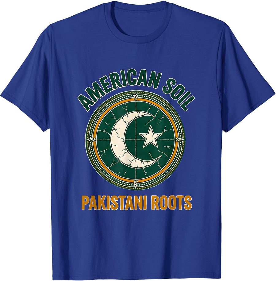 American Soil Pakistani Roots Batik Independence Day Pride T-Shirt - Royal Blue