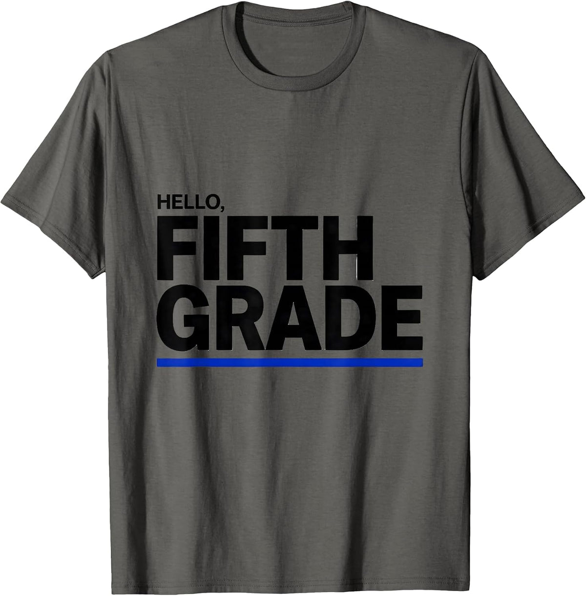 Hello, Fifth Grade Retro Teacher Student Back To School T-Shirt - Asphalt Grey