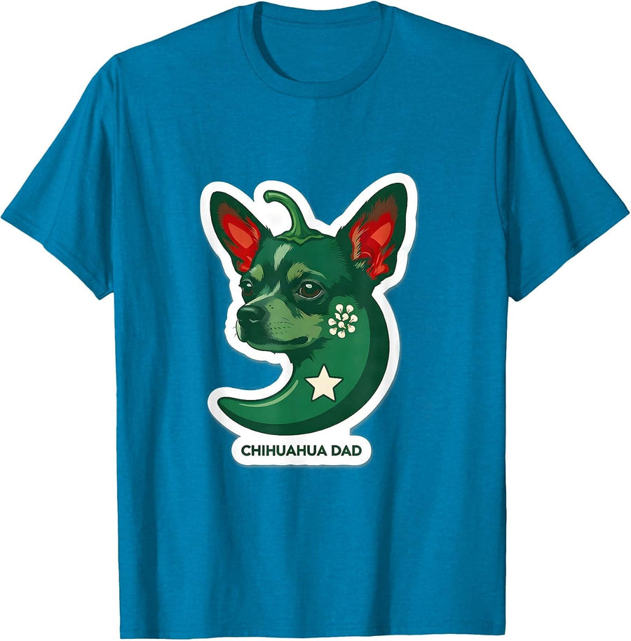 Chihuahua Dad Patriotic Dog Breed Pride 4th Of July T-Shirt - Sapphire Blue