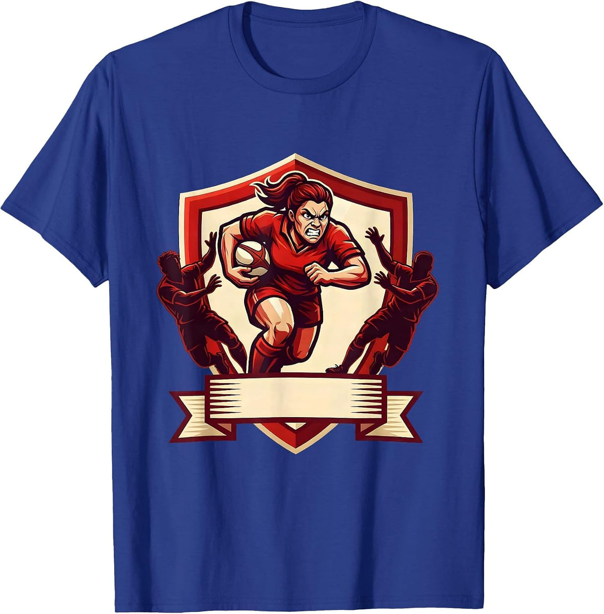Rugby Unstoppable Breakaway Graphic Design T-Shirt - Royal Blue
