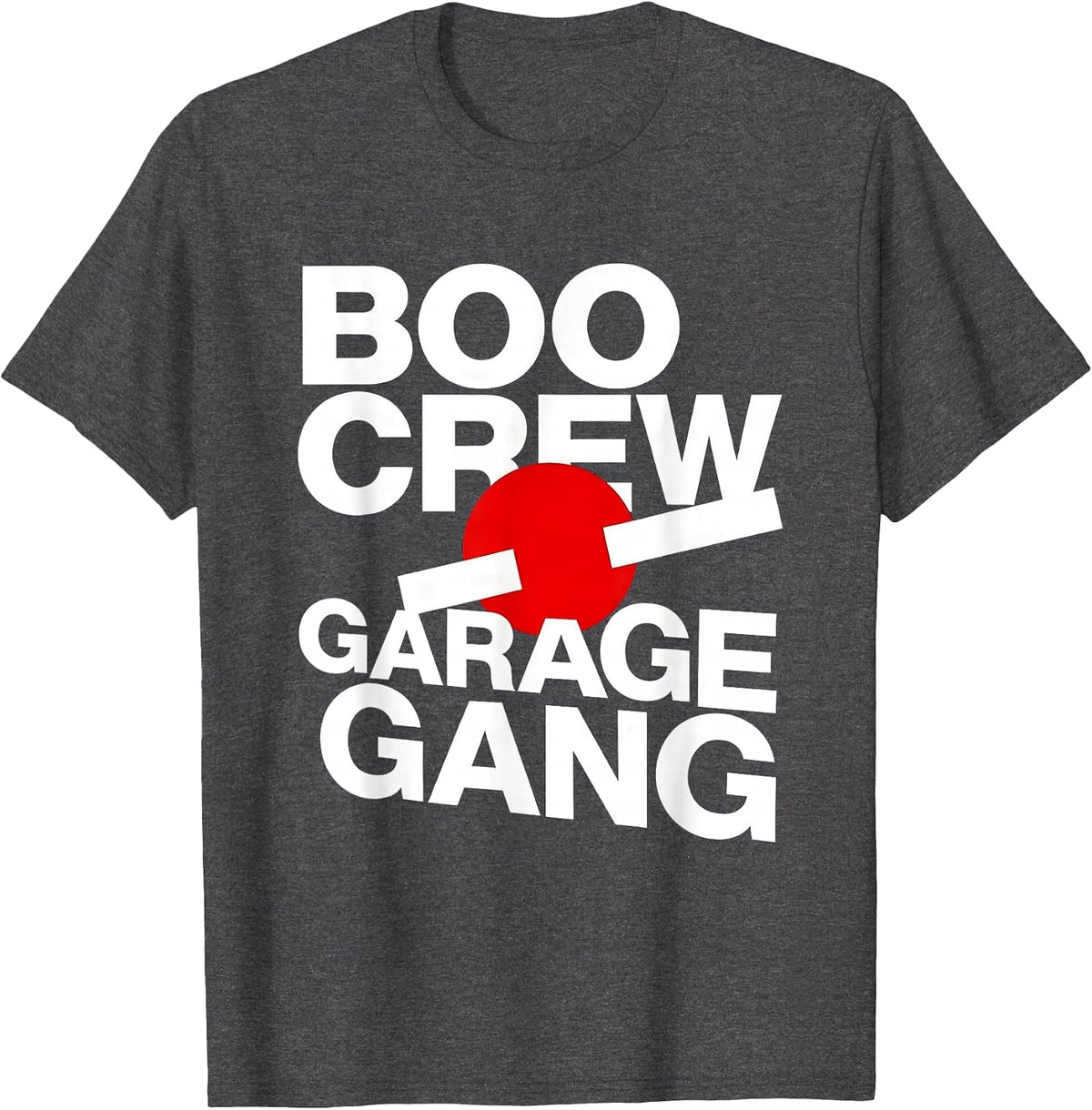 Boo Crew Garage Gang Mechanic Halloween Design T-Shirt - Dark Heather Grey