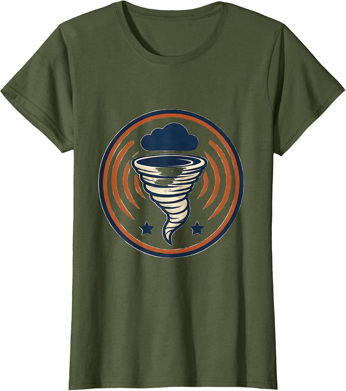 Women's Cheerful Tornado Weather Storm Chaser Meteorology Humor T-Shirt - Olive Green