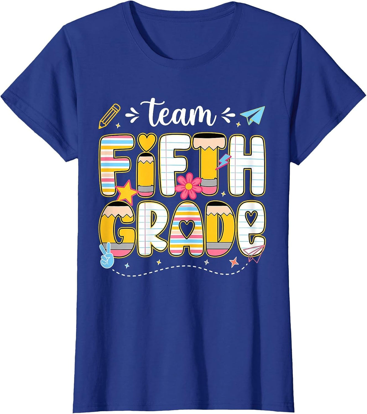 Welcome to 5th Grade Team Teacher First Day of 5th Grade T-Shirt - Royal Blue