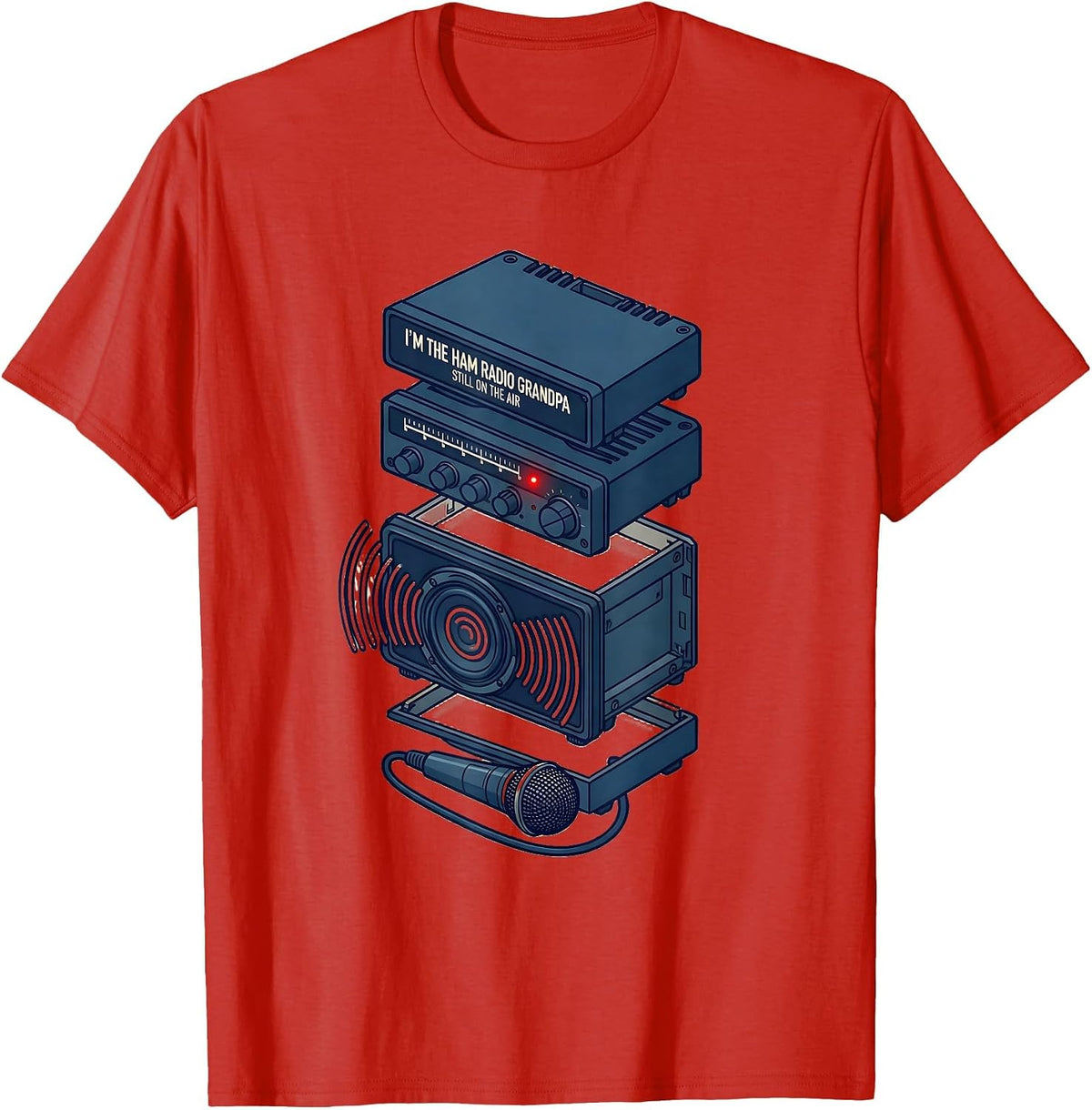 Men's I'm The Ham Radio Grandpa, Still On The Air Grandpa T-Shirt - Red