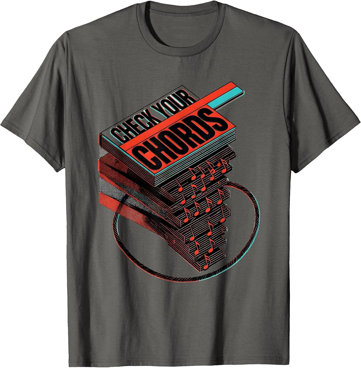 Check Your Chords Funny Music Teacher Gift Idea T-Shirt - Asphalt Grey