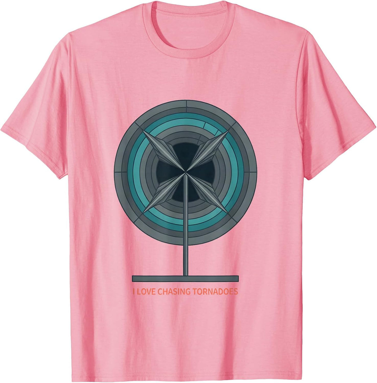 Men's I Love Chasing Tornadoes Flat Vector Meteorology Enthusiast T-Shirt - Pink