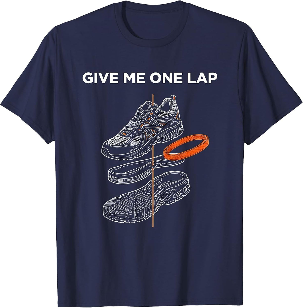 Give Me One Lap PE Teacher Back To School Humor T-Shirt - Navy Blue