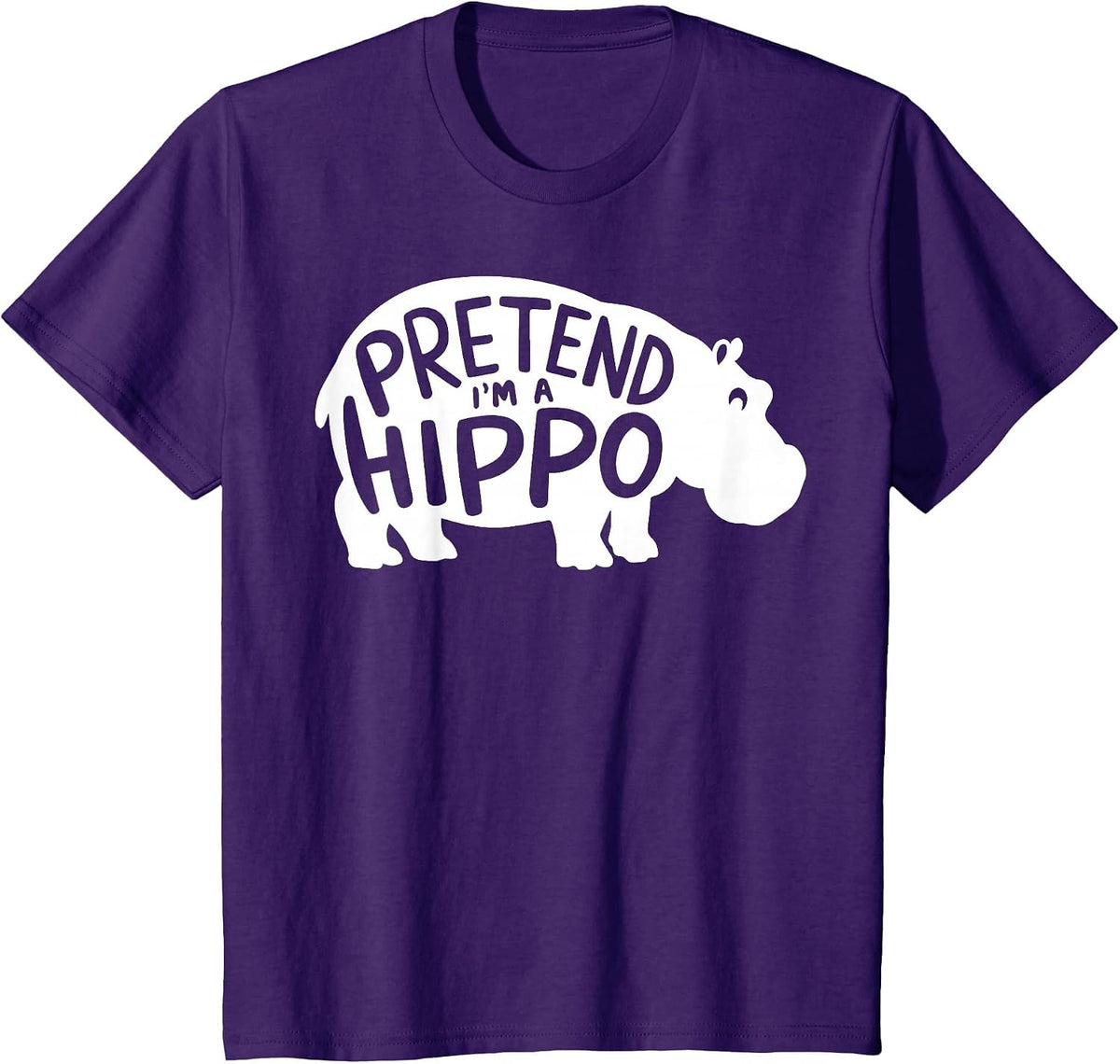 Fun Group Easy Adult Halloween Costumes Pretend I'm A Hippo T-Shirt - Purple