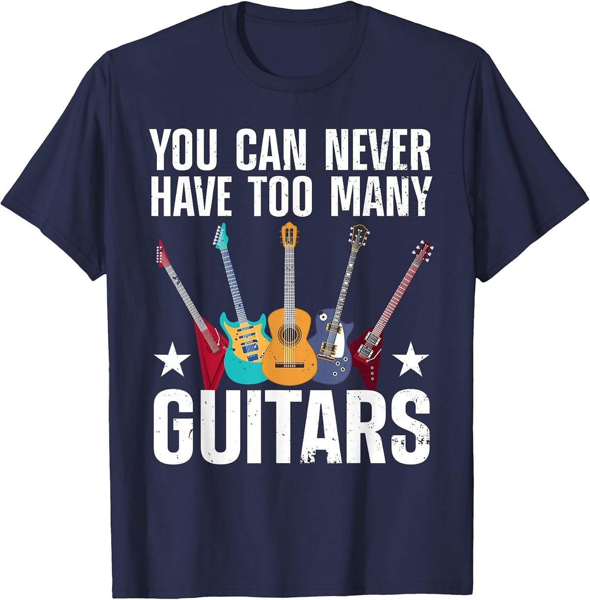 Funny Guitar for Men Women Musician Electric Guitar Lovers T-Shirt - Navy Blue