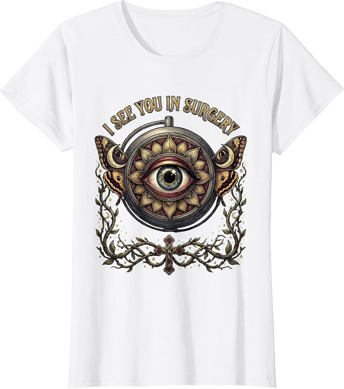 Halloween Nurse I See You In Surgery Design T-Shirt - White