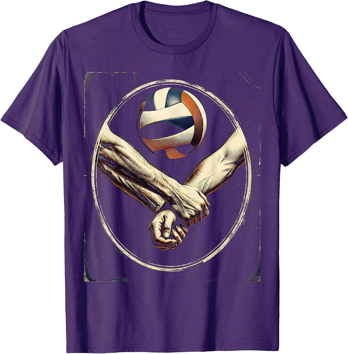 Volleyball Forearm Pass Receive Graphic Design T-Shirt - Purple