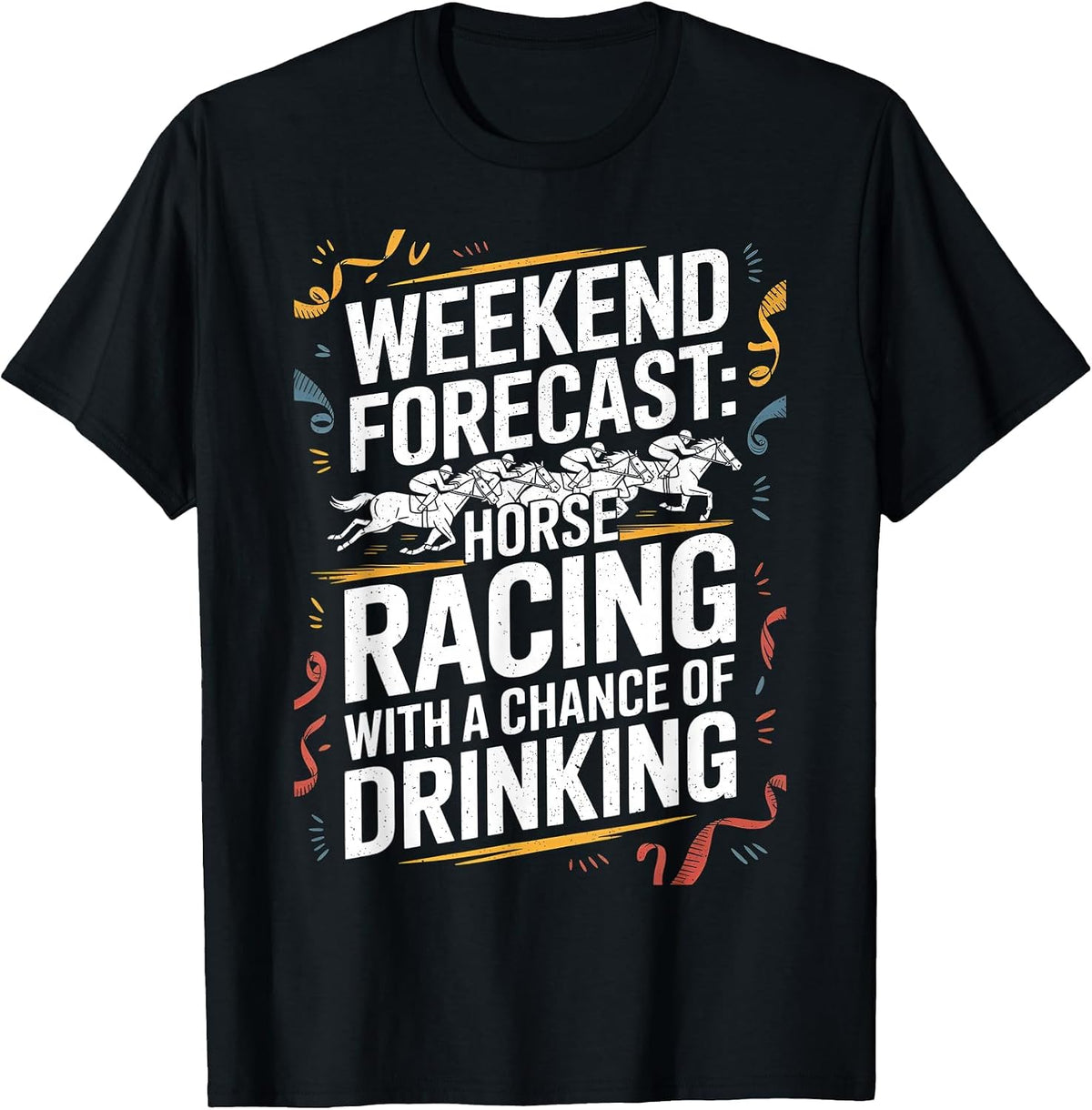 Horse Racing Design for Men Women Derby Horse Racing T-Shirt - Black