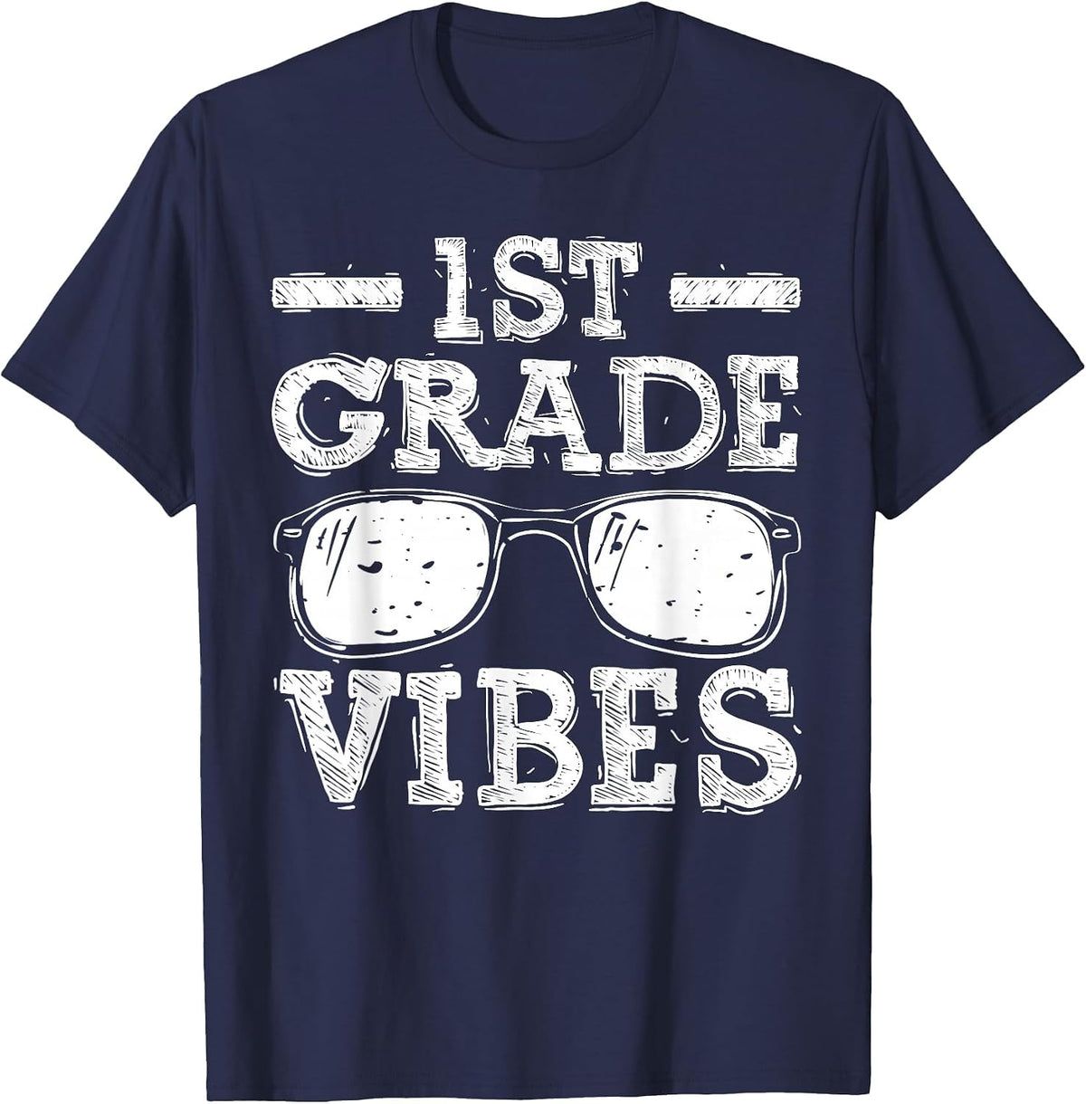 Back to School 1st Grade Vibes, First Day Teacher Children T-Shirt - Navy Blue