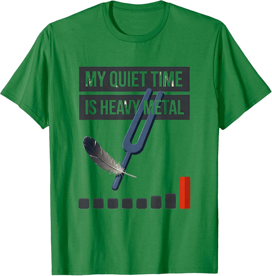Men's My Quiet Time Is Heavy Metal Funny Metalhead Rock Fan Humor T-Shirt - Kelly Green