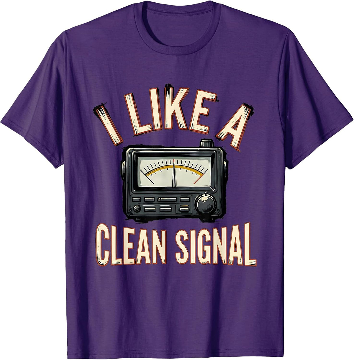 I Like A Clean Signal Funny Ham Radio Operator Enthusiast T-Shirt - Purple