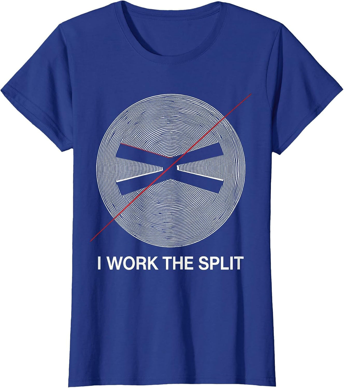Women's I Work The Split Op Art Moire Ham Radio Operator Hobby Humor T-Shirt - Royal Blue