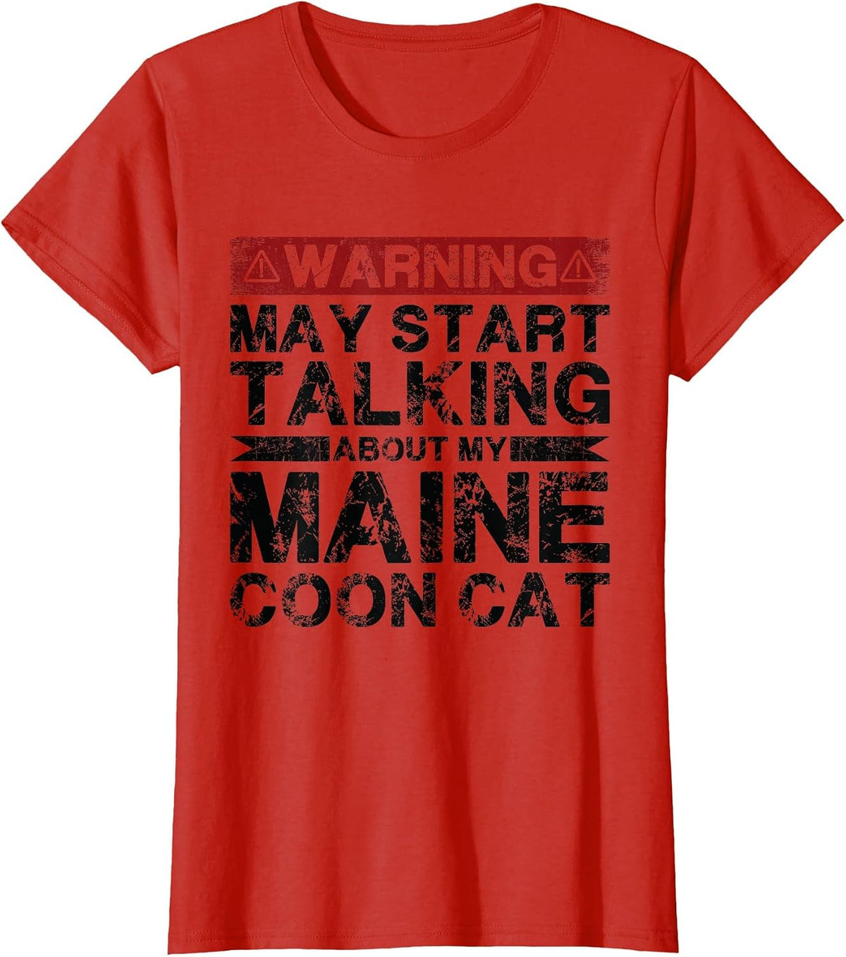 Warning May Start Talking About My Maine Coon Cat T-Shirt - Red
