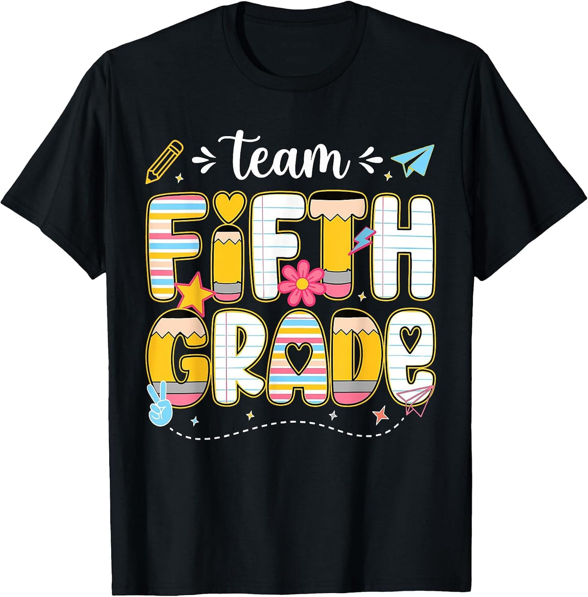 Welcome to 5th Grade Team Teacher First Day of 5th Grade T-Shirt - Black