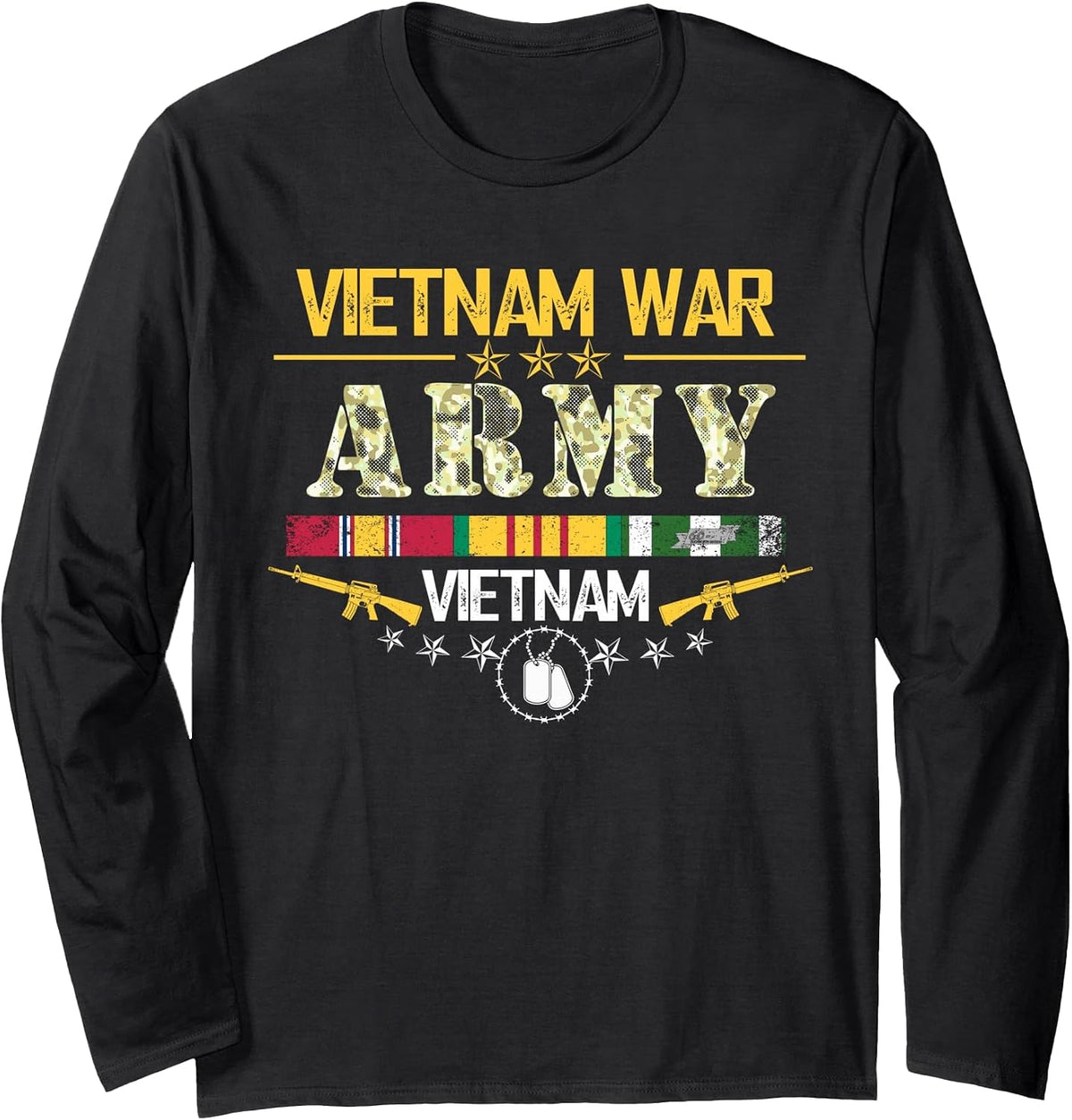 Vietnam Veteran War Army T Shirt for Those Who Served Long Sleeve T-Shirt - Adult Unisex Black