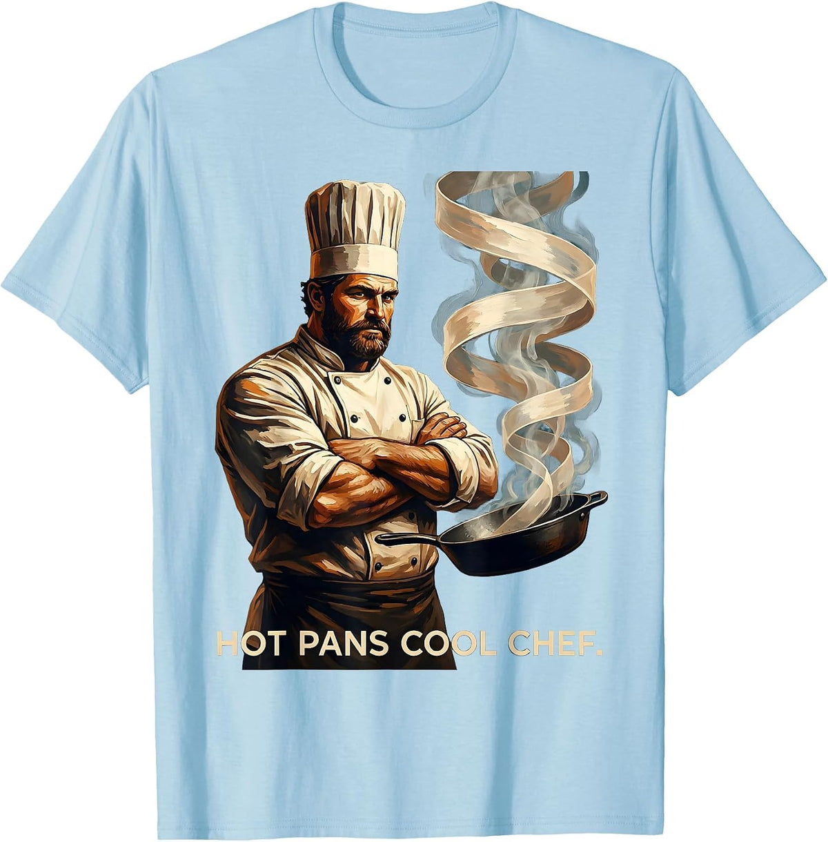 Men's Hot Pans Cool Chef Culinary Graphic Design T-Shirt - Baby Blue