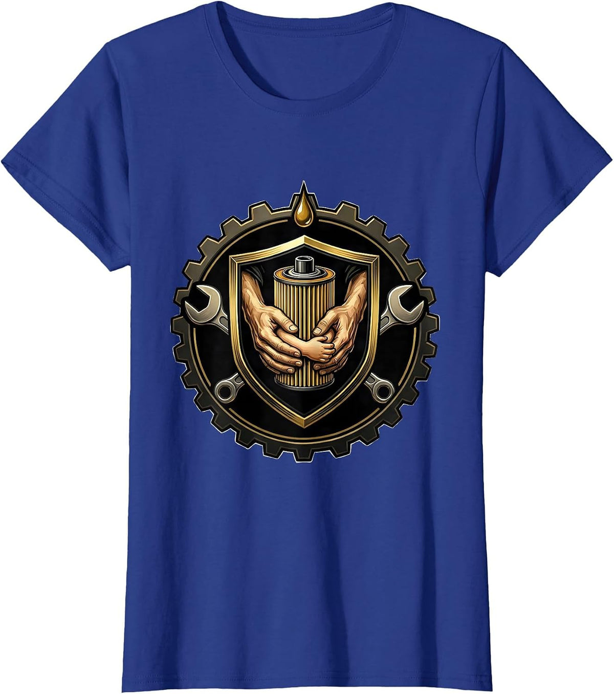 Women's Teach Kids to Change Oil Funny Mechanic Graphic T-Shirt - Royal Blue