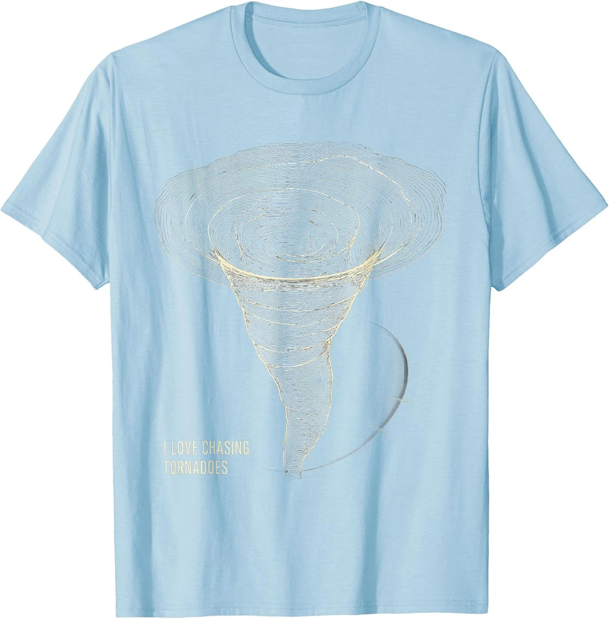 Men's I Love Chasing Tornadoes Topographic Contour Storm Chaser T-Shirt - Baby Blue