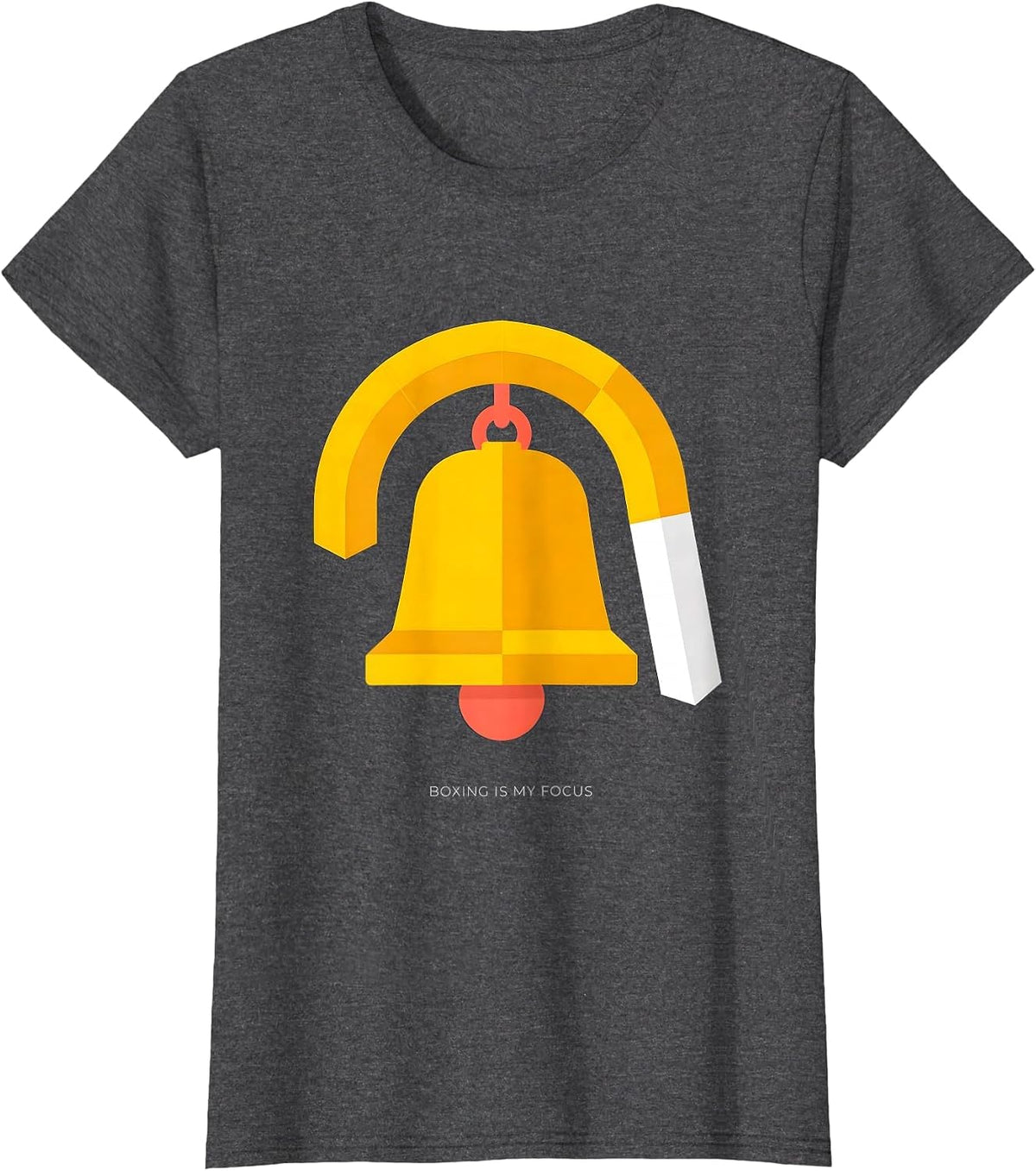 Women's Boxing Is My Focus Flat Vector Boxing Fan Gym Wear T-Shirt - Dark Heather Grey