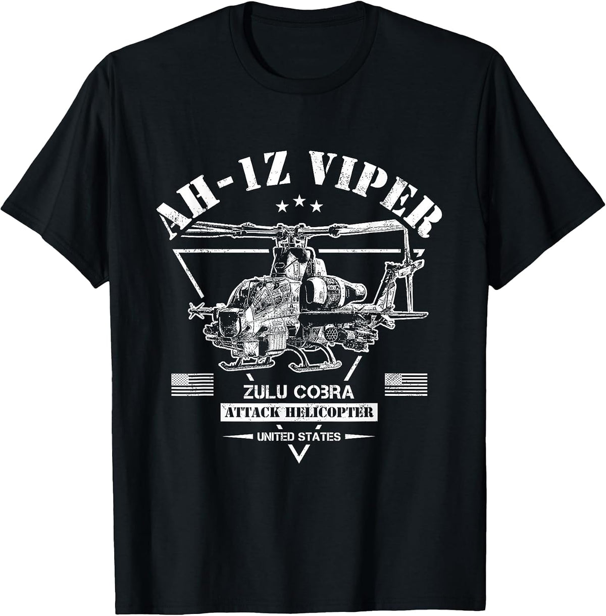 AH-1Z Viper Zulu Cobra Attack Helicopter T-Shirt - Black