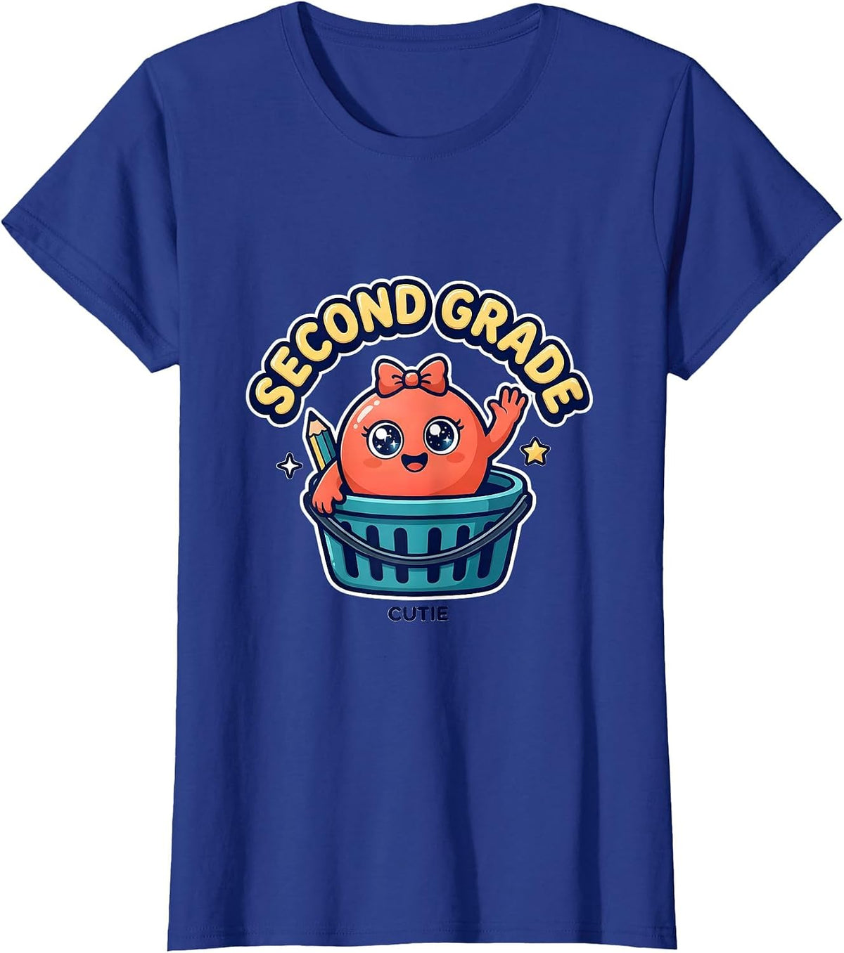 Women's Second Grade Cutie Cute Dumpling Back to School Girl Teacher T-Shirt - Royal Blue